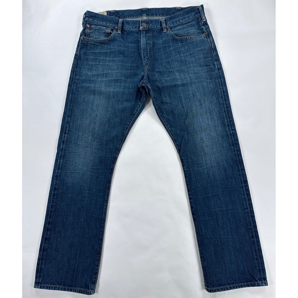 Polo Ralph Lauren Mens Jeans 38x30 Blue Varick Slim Straight Denim Classic